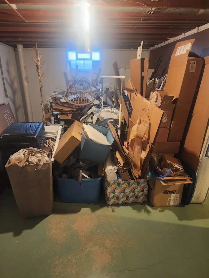 Roll-off dumpster container at job site for 4 Yard Dumpster Rental in Baltimore